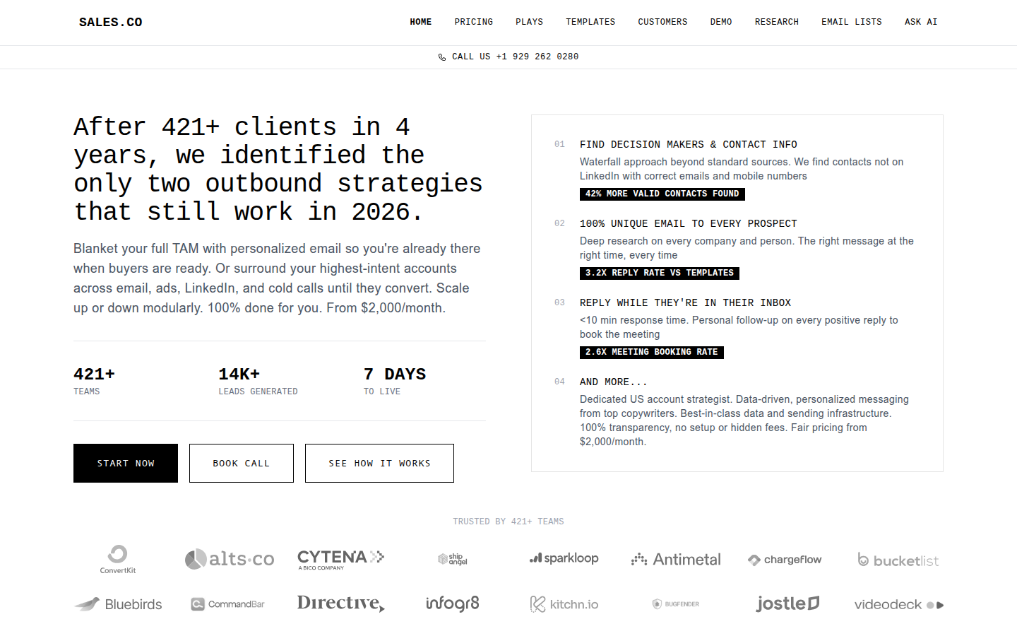 Sales.co homepage — outbound and GTM engineering for B2B teams
